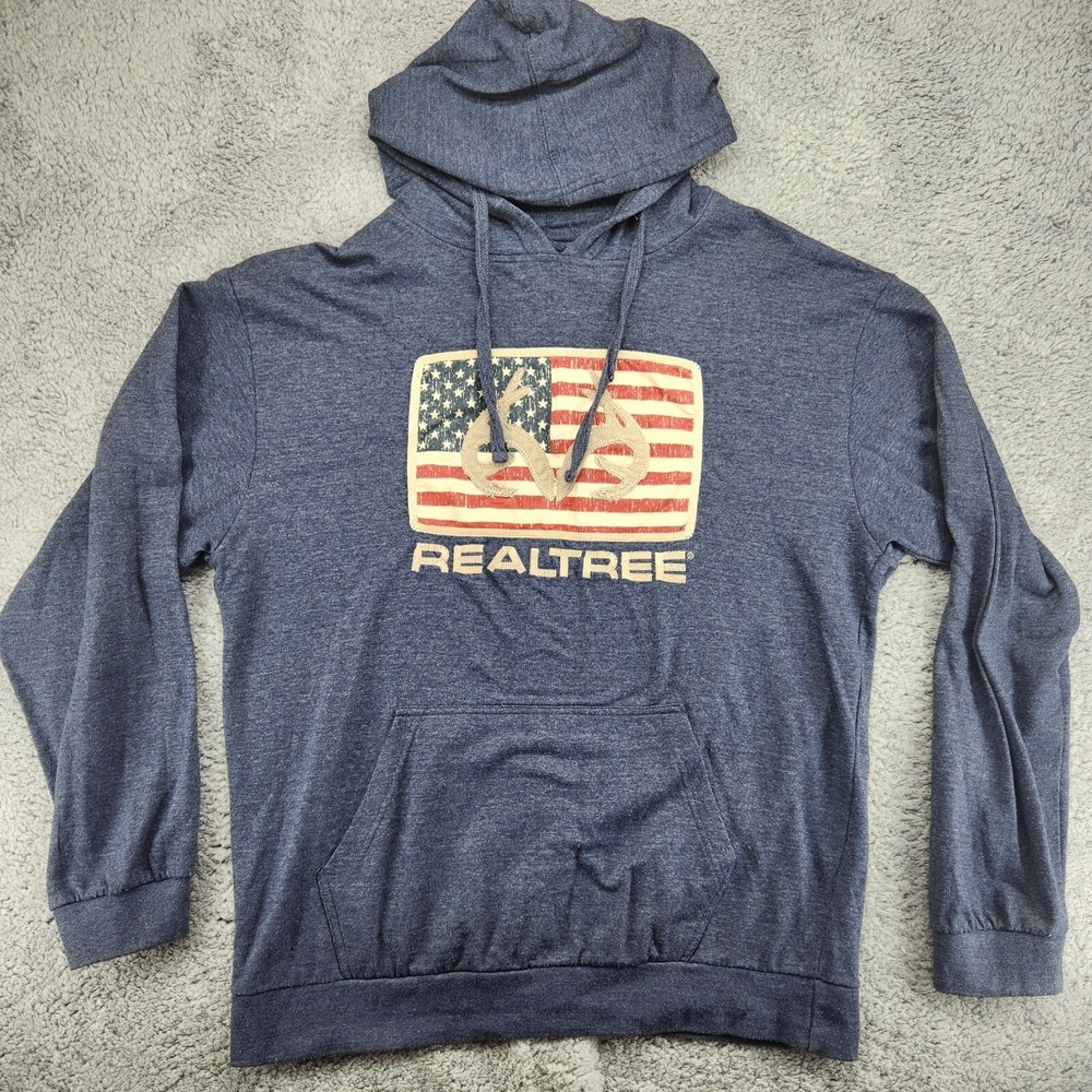 Realtree American Flag Hooded Sweatshirt Mens Size XL Hoodie By Staghorn Creek